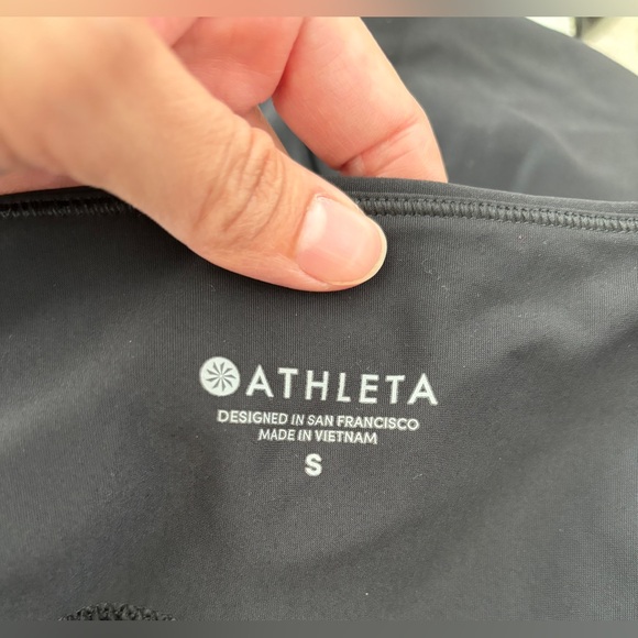 ATHLETA Legging Women's S Black Blue Stellar Tight Zipper Pockets - Picture 3 of 5